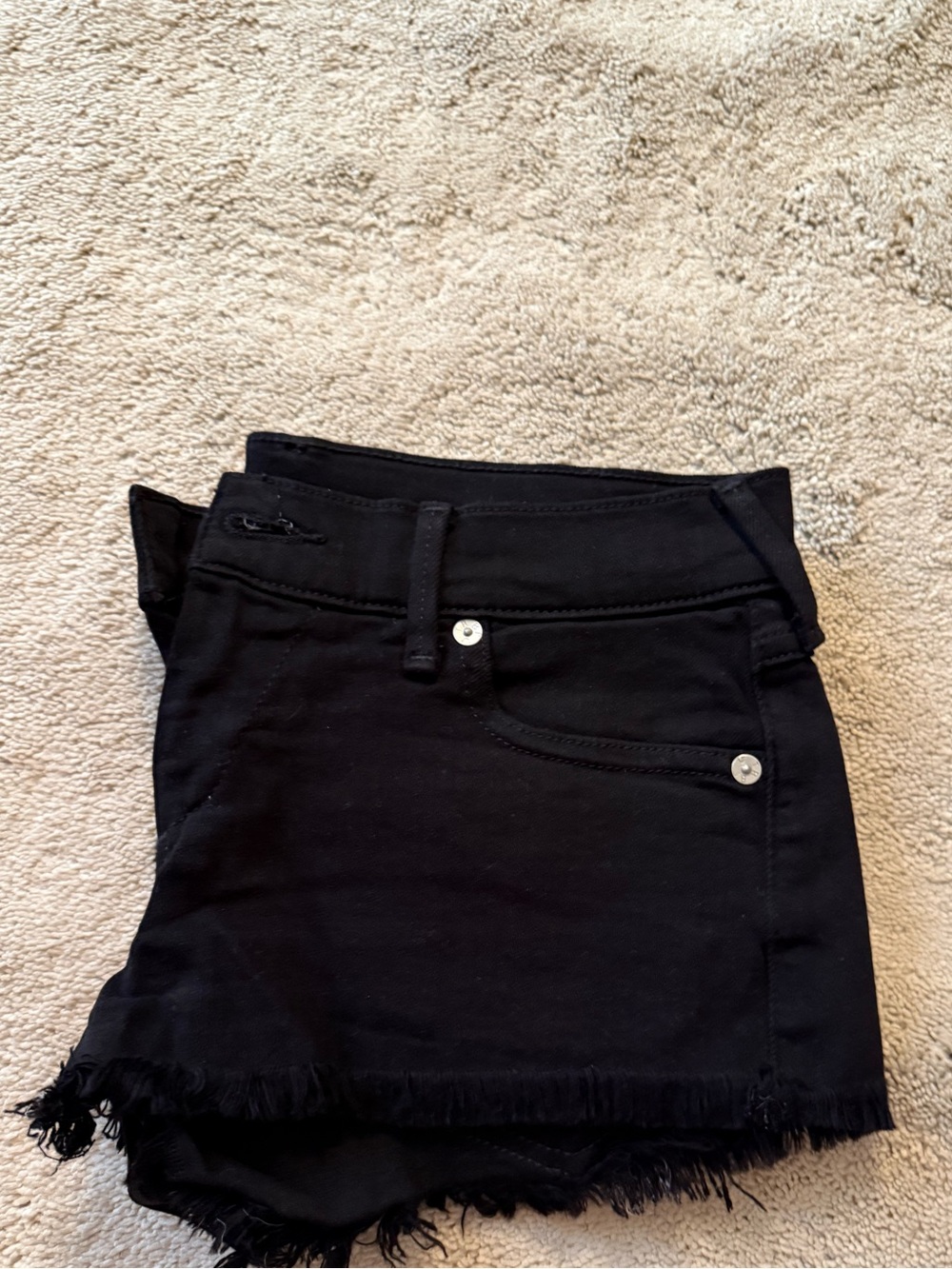 True Religion Black Low Rise Shorts